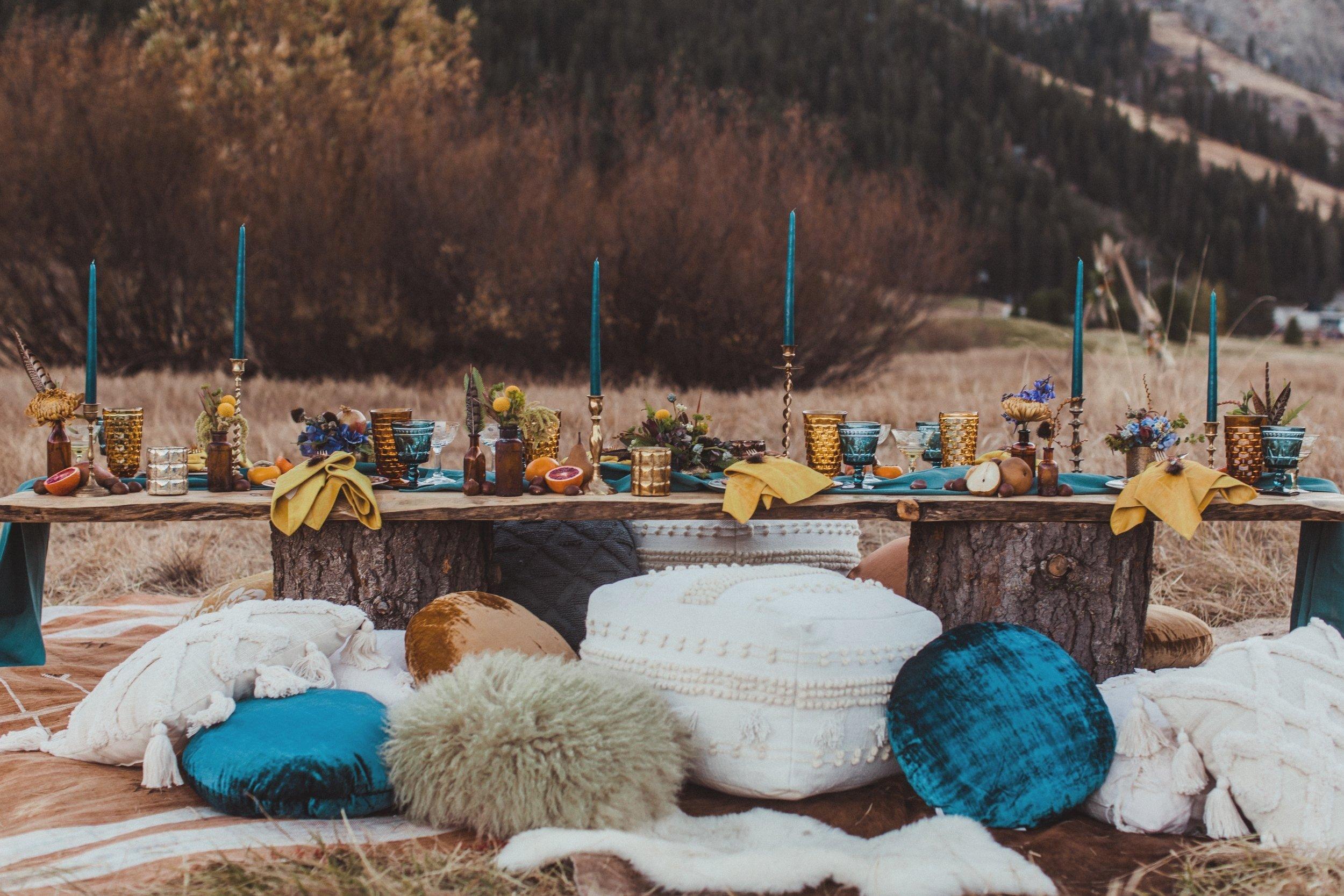 Stylized rustic wedding decorations
