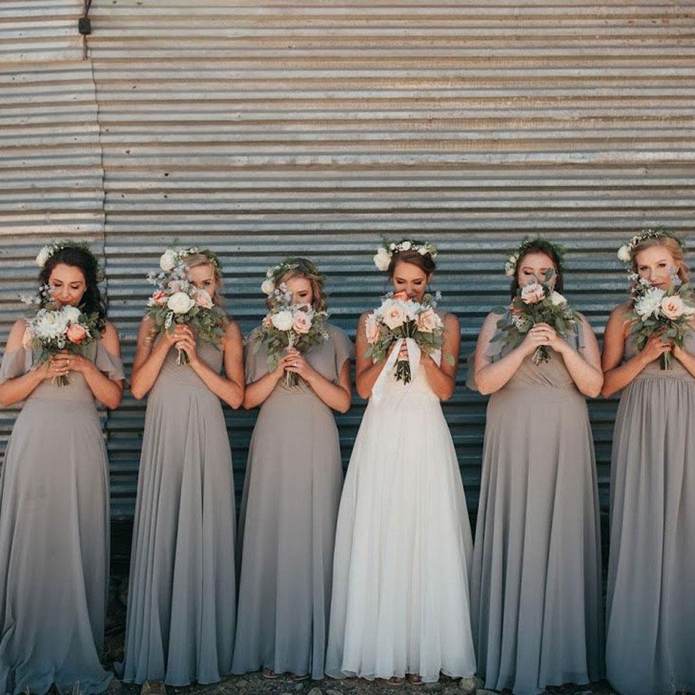 Bride and bridesmaids